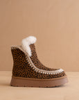 The Joyce | Dark Cheetah Shearling Trim Platform Boot