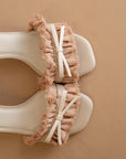 The Julissa | Apricot Romantic Low Heel Sandal