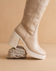 The Juniper | Beige Platform Knee-High Boots
