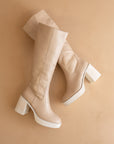 The Juniper | Beige Platform Knee-High Boots
