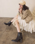 The Jackson | Black Pointed Toe Moto Bootie