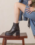 The Jayden | Brown Motorcycle Bootie