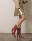 The Jolene | Red Kitten Heeled Western Boot