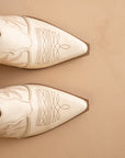 The Kiara | Off White Western Inspired Heeled Mule