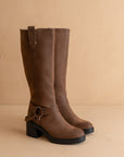 The Leanne | Coffee Moto Knee High Boot
