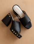 The Leona | Black Studded Platform Heel