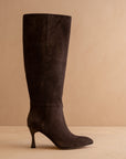 The Lexington | Coffee Sleek Pointed Toe Knee High Boot