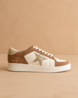 The Liberty | Camel Glitter Star Sneaker