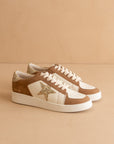 The Liberty | Camel Glitter Star Sneaker
