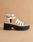 The Lindsey | White Rubber Platform Gladiator Sandal