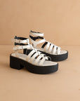 The Lindsey | White Rubber Platform Gladiator Sandal