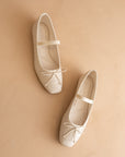 The Logan | Beige Woven Ballet Flat