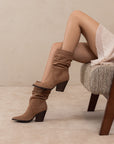 The Letty | Latte Tweed Slouch Boot