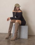 The Lexington | Dark Taupe Pointed Toe Knee High Boot