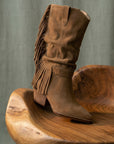 The Louise | Brown Fringe Western Boot