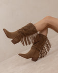The Louise | Brown Fringe Western Boot