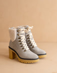 The Madilyn | Grey Platform Shearling Boots
