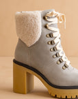 The Madilyn | Grey Platform Shearling Boots