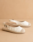 The Massa | White Ballet Inspired Espadrille Flat