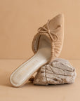 The Maven | Sand Pointed Kitten Heel with Bow