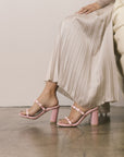 The Nia | Pink Rosette Adorned Heel