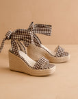 The Oceana | Coffee Gingham Wrap Wedge