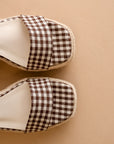 The Oceana | Coffee Gingham Wrap Wedge