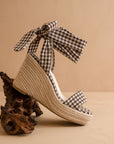 The Oceana | Coffee Gingham Wrap Wedge