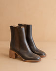 The Olivia | Espresso Chelsea Heel Boots