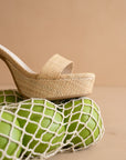 The Olympia | Natural Raffia Platform Heel