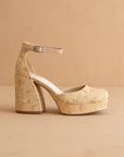 The Oslo | Floral Chunky Platform Mary Janes
