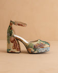 The Oslo | Tapestry Chunky Platform Mary Janes
