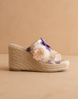 The Raina | Floral Espdarille Slip On Wedge