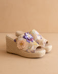 The Raina | Floral Espdarille Slip On Wedge