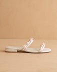 The Rosanna | White Rosette Detailed Flats
