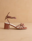 The Roseville | Rose Strappy Lace-Up Rose Heel