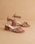 The Roseville | Rose Strappy Lace-Up Rose Heel