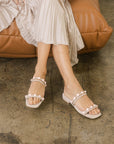 The Rosanna | Light Grey Rosette Detailed Flats