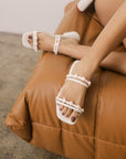 The Rosanna | White Rosette Detailed Flats