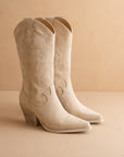 The Sahara | Cream Suede Western Cowboy Boot