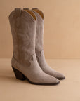 The Sahara | Dark Grey Suede Western Cowboy Boot