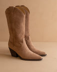 The Sahara | Latte Suede Western Cowboy Boot