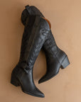 The Samara | Black Embroidered Tall Boot