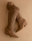 The Samara | Brown Embroidered Tall Boot