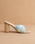 The Santiago | Light Blue Raffia Heel