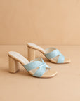 The Santiago | Light Blue Raffia Heel