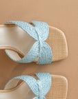 The Santiago | Light Blue Raffia Heel