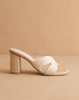 The Santiago | Off White Raffia Heel