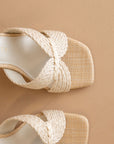 The Santiago | Off White Raffia Heel