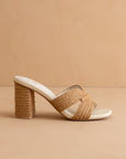 The Santiago | Toffee Raffia Heel